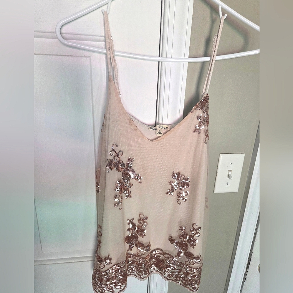 About A Girl Pink Embellished Sleeveless Camisole